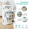 Kids Wooden Dollhouse Bookshelf with Anti-Tip Design and Storage Space